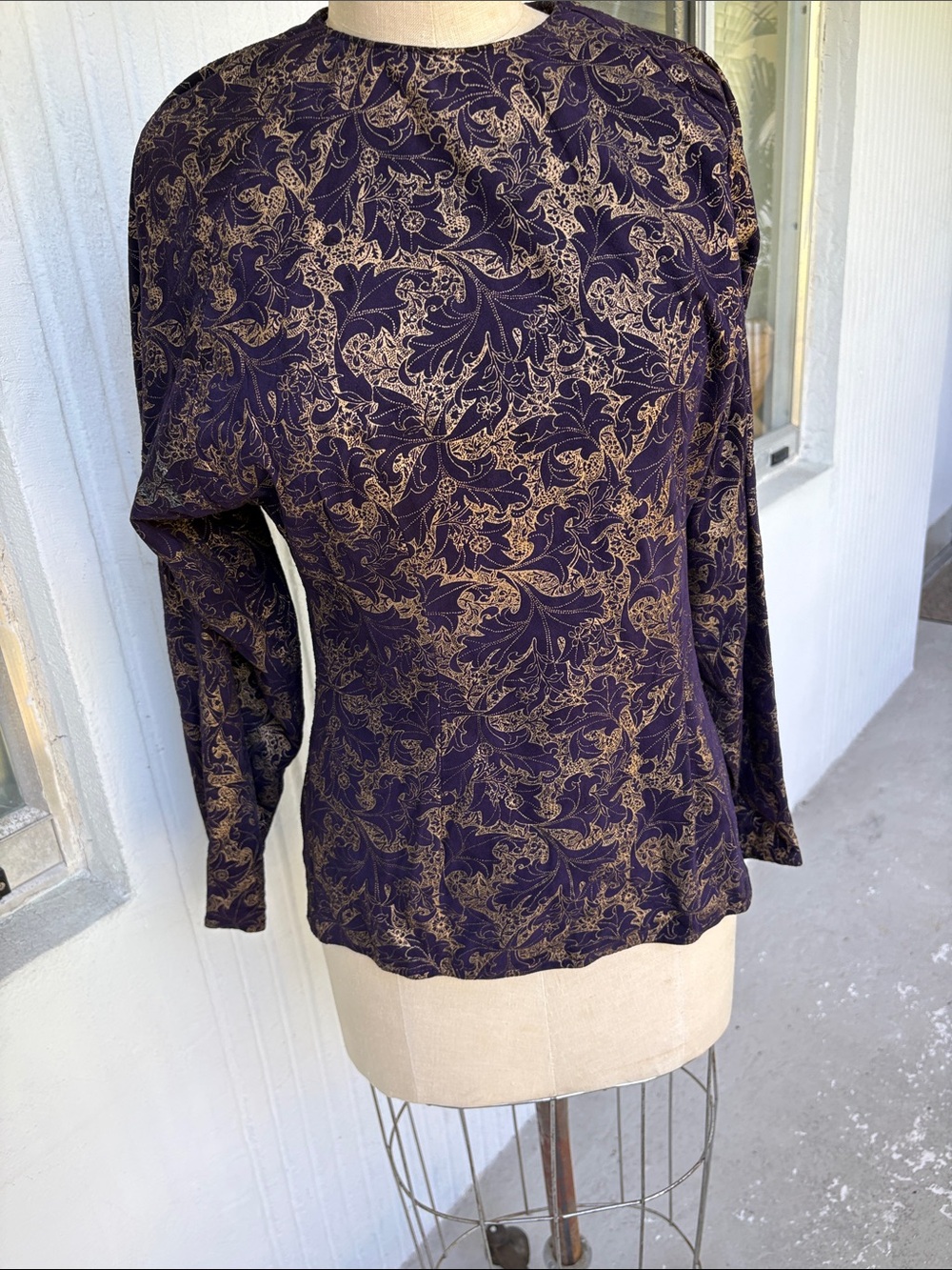 1980s ultra suede Dolman sleeve top